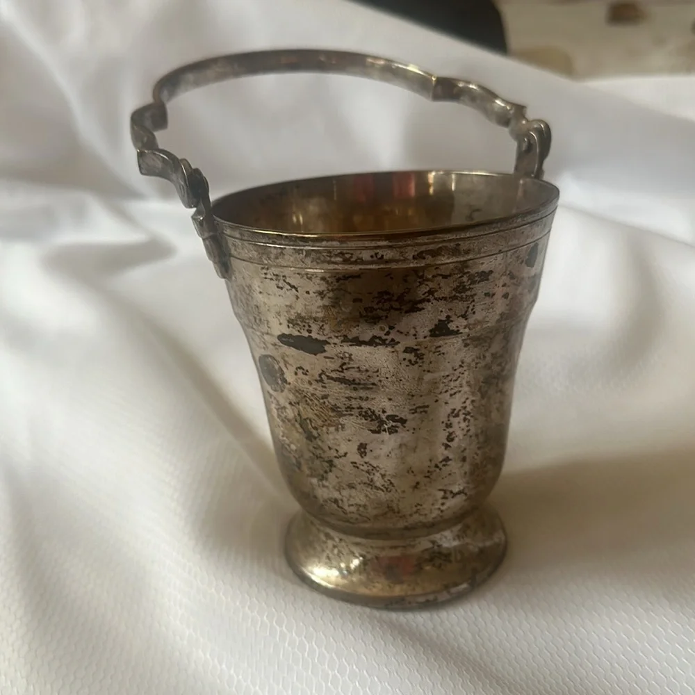Vintage Silver Ice Bucket with Drip Tray